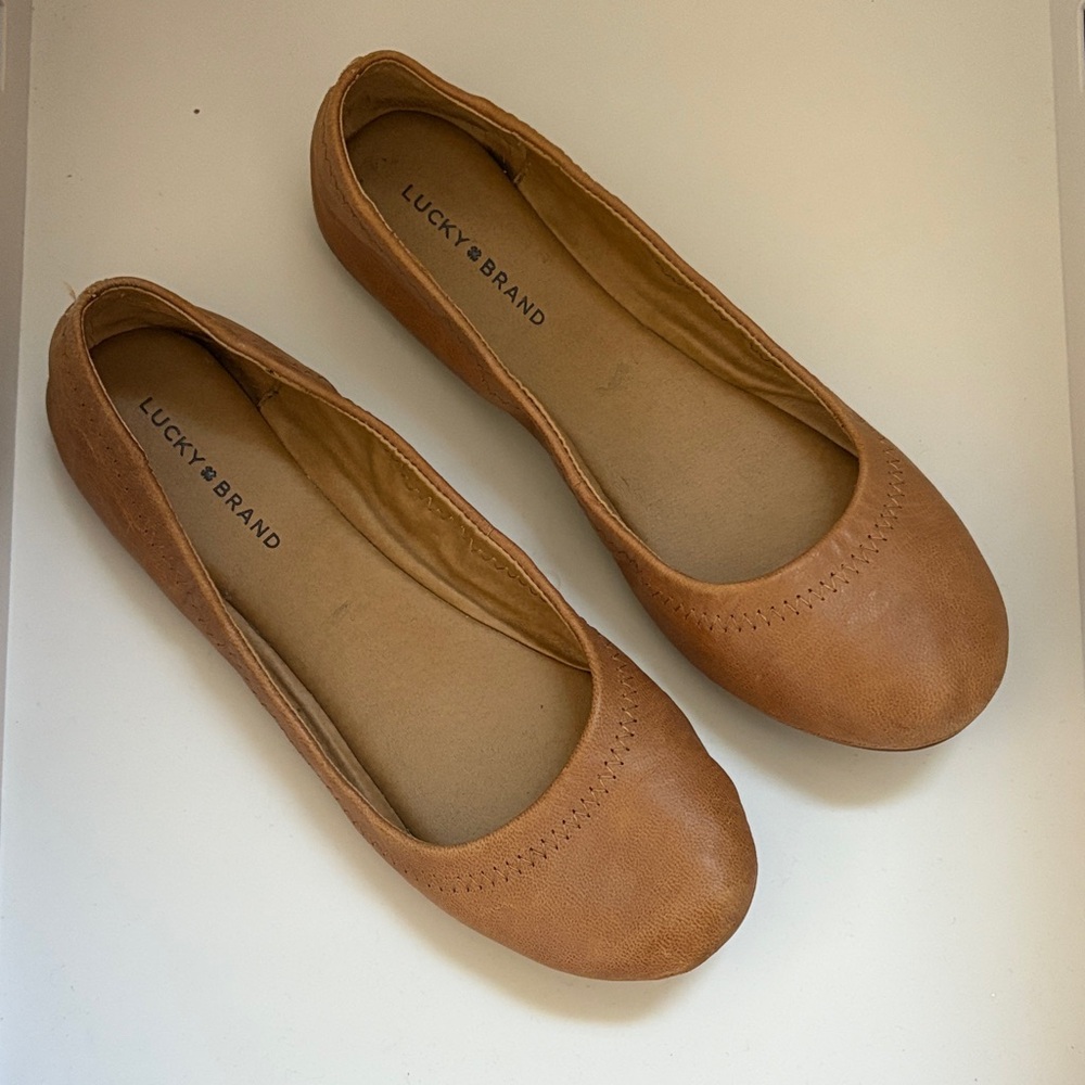 Lucky Brand Women's Brown Leather Flats